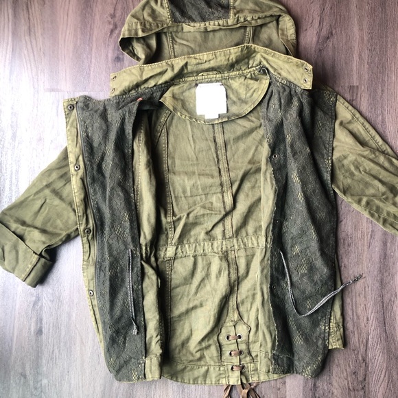 Anthropologie x Hei Hei Military Jacket Women’s Small Army Green Utility Lace - Picture 6 of 15